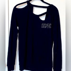 Rare AC/DC Chaser Sweater with Cutouts in Large